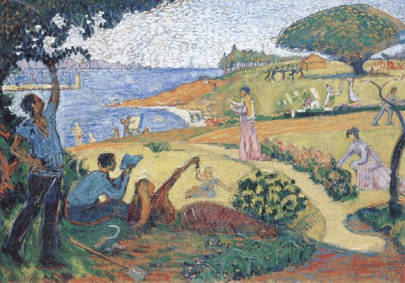 Paul Signac sketch for oil painting image